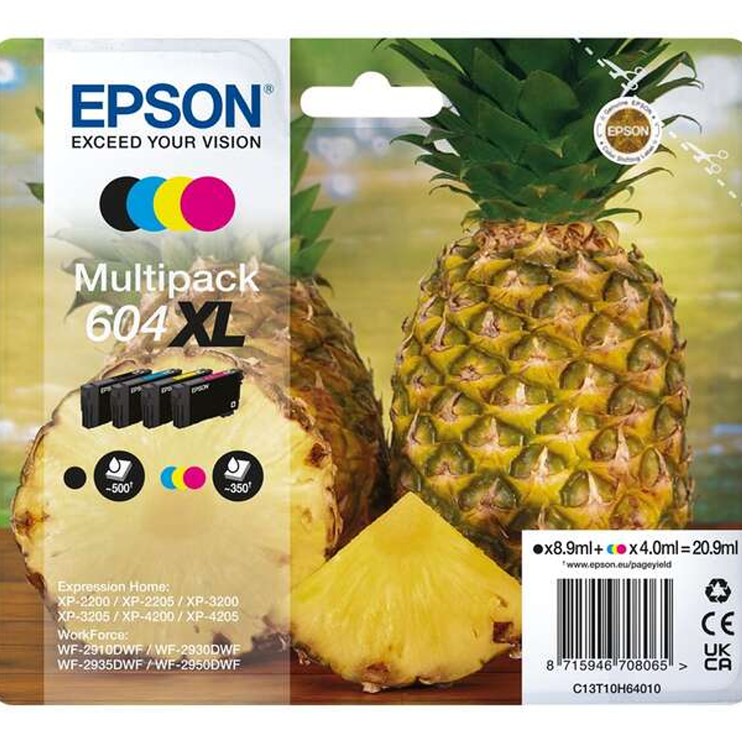 Epson 604XL Pack de 4 Cartuchos de Tinta Originales - C13T10H64010 1