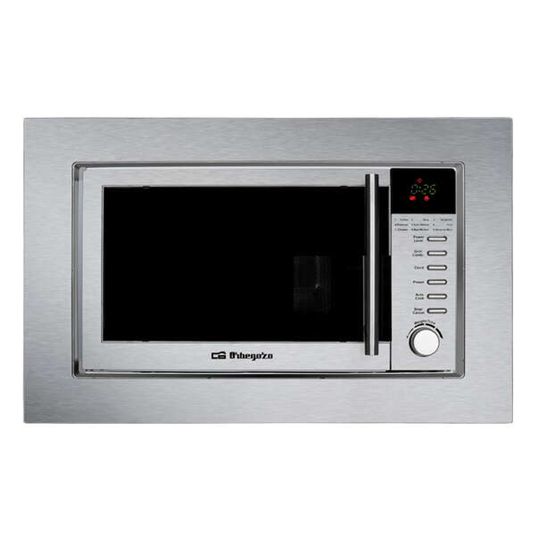 Orbegozo MIG 2025 Microondas Encastrable Profesional Potencia de 800W - Grill de 1000W - Capacidad de 20L Temporizador Digital - 8 Niveles de Potencia 1