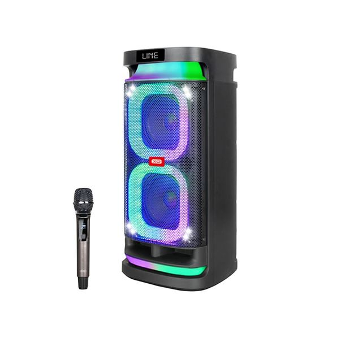 XO F58 Altavoz Karaoke - Bluetooth - 40W - Iluminacion RGB - Microfono Inalambrico Incluido - Entrada para Instrumentos y Microfonos Adicionales - Col 1