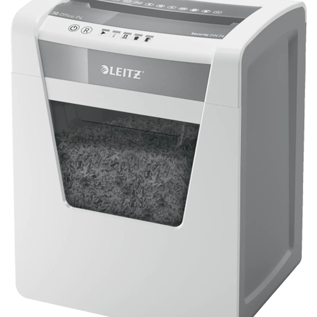 Leitz IQ Office P4 Destructora de Papel Corte Confeti P-4 - Destruye hasta 15 Hojas - Capacidad de la Papelera 23L - 2 Horas de Funcionamiento Ininter 1