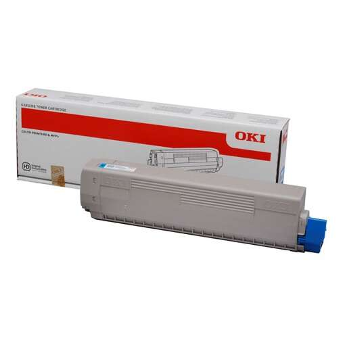OKI C822 Cyan Cartucho de Toner Original - 44844615 1
