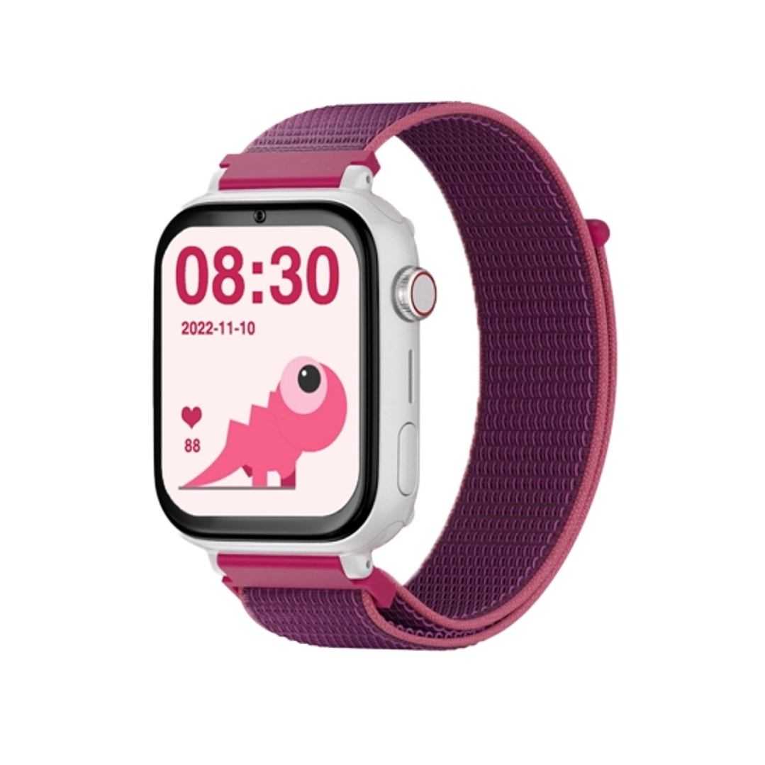 Savefamily Reloj Inteligente Infantil SaveWatch Plus con GPS y Llamada - IP67 - Boton SOS - Carcasa Blanca - Correa Tela Frambuesa 1