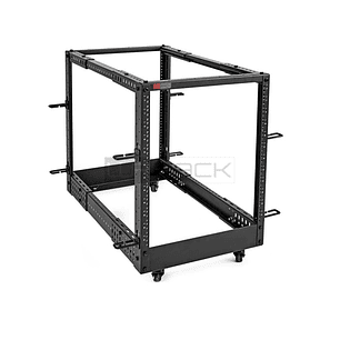 WP ROS-126X-B Bastidor Abierto de Suelo 12U - Estructura de Acero Macizo - Fondo Ajustable hasta 1023mm - Ancho 600mm - 600x1023x665mm - Color Negro