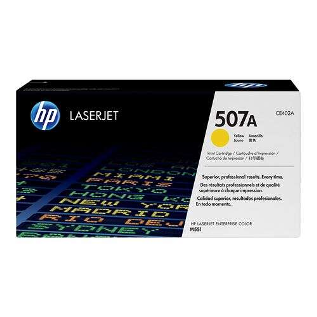 HP CE402A Amarillo Cartucho de Toner Original - 507A 1