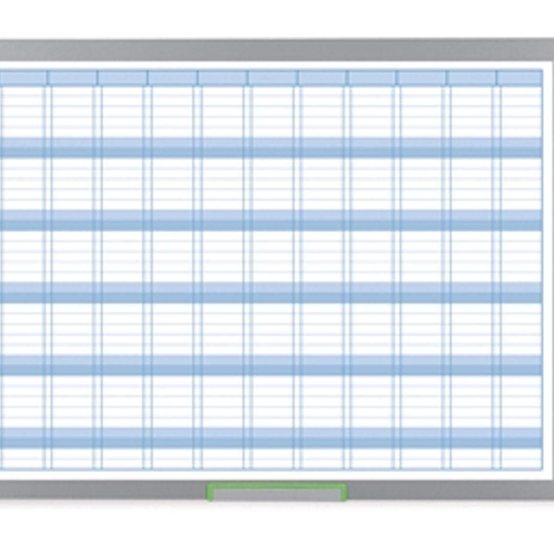 Nobo Performance Plus Planificador Anual de Pizarra Magnetica 725x50x1178mm - Pantalla con Fecha y Hora - Incluye Rotulador y Kit Magnetico 1