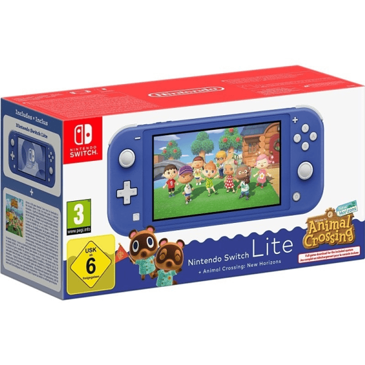 Nintendo Pack Consola Portatil Nintendo Switch Lite con Videojuego Animal Crossing - Tegra Nvidia - NFC - Multijugador - Pantalla Tactil LCD de 5.5