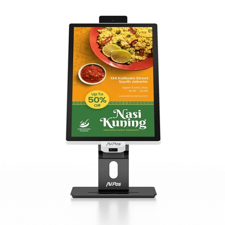 AVPos Kiosko Autoservicio Sobremesa CD22 - 22 Pulgadas Tactil - I3 10th - 8GB Memoria - SSD 256GB - Escaner 2D - WIFI - Color Negro 1