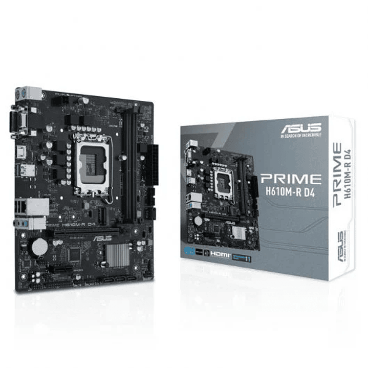 Asus Prime H610M-R D4 Placa Base Intel1700 2x DDR4 - HDMI, M.2, PCIe4.0, 4x Sata III, USB 3.2, MicroATX 1