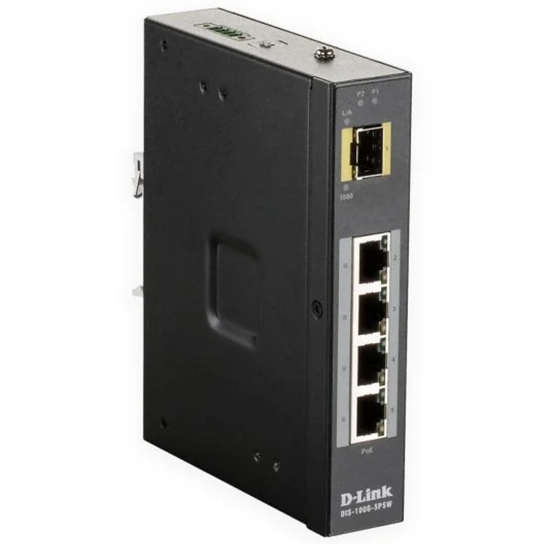D-Link Switch Industrial No Gestionable 4 Puertos Gigabit PoE 120W + 1 Puerto SFP 1