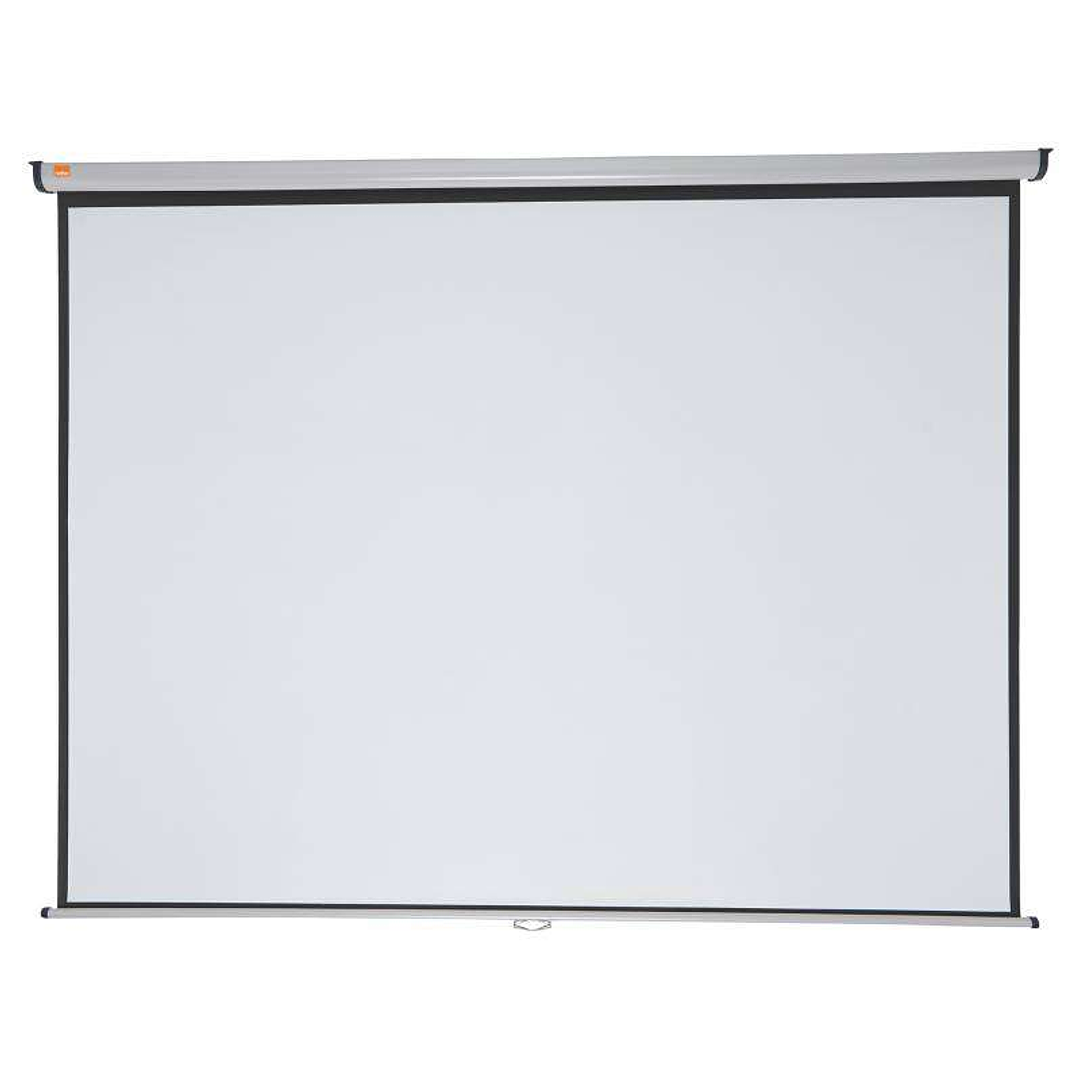 Nobo Pantalla Proyeccion Pared 2400x1813mm Blanca Mate 4:3 - Montaje en Pared o Techo - Carcasa Protectora - Alta Calidad de Proyeccion - Color Blanco 1