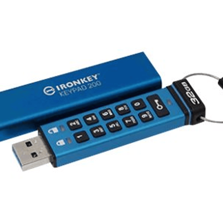 Kingston Iron Key Keypad 200 Memoria USB Tipo C 32GB - USB-C 3.2 Gen 1 Tipo A - XTS-AES - 145 MB/s Read Speed - 115 MB/s Write Speed 1