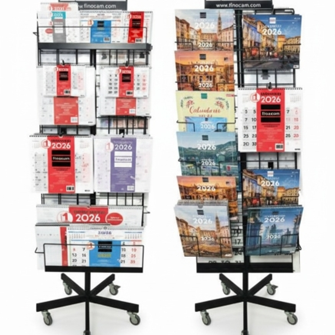 Finocam Pack de 248 Calendarios Surtidos para Expositor de Pie Metalico en Catalan - Anual 2026 - Color Surtidos 1