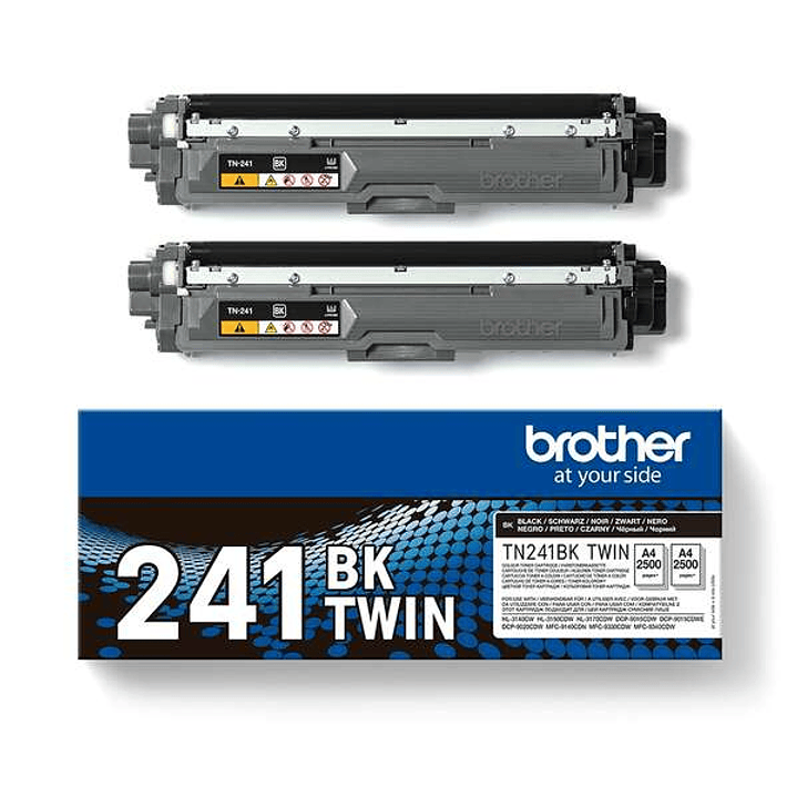 Brother TN241 Negro Pack de 2 Cartuchos de Toner Originales - TN241BKTWIN 1