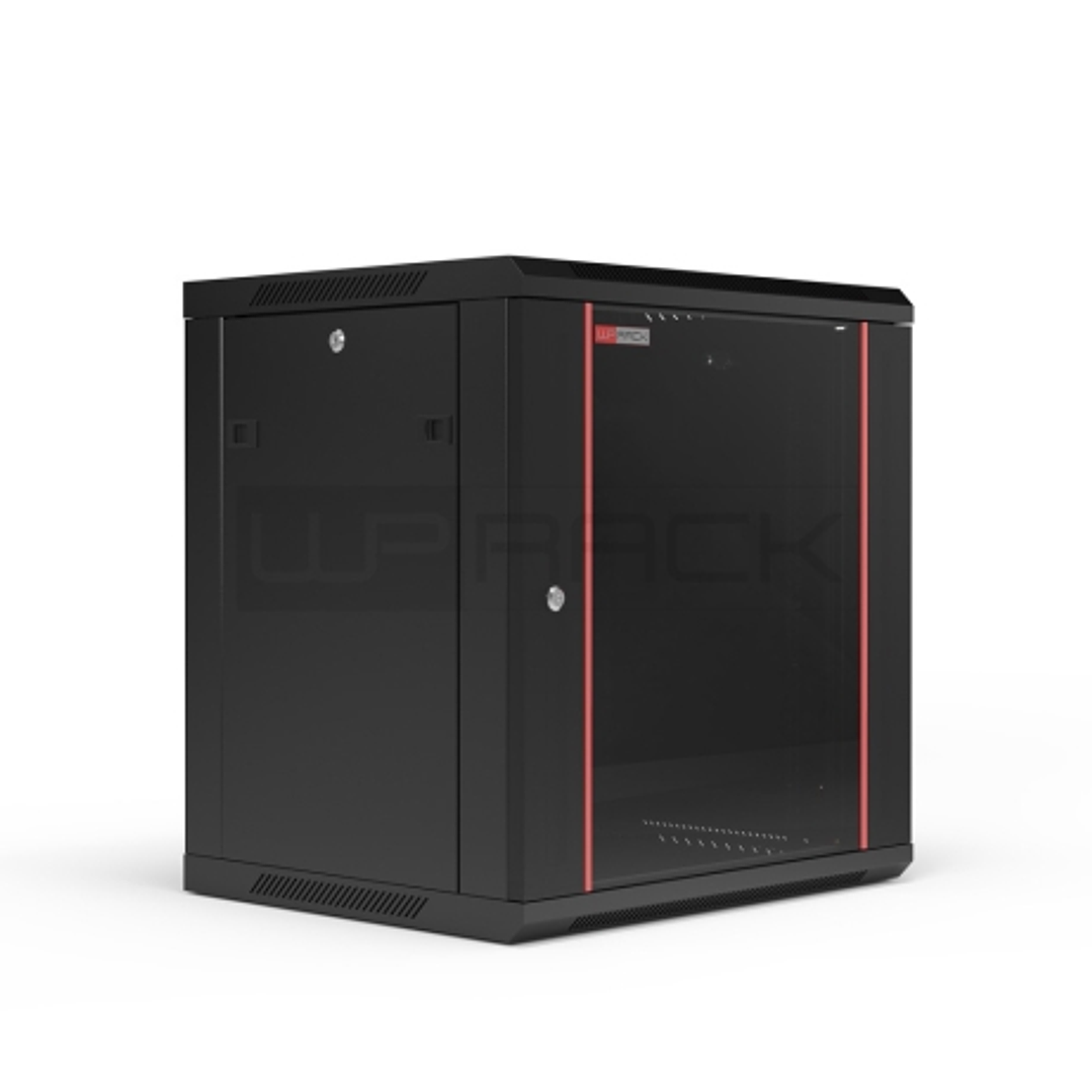 WP RWB-06605-B Armario Mural 6U - Puerta de Cristal - Cerradura de Seguridad - 600x500x370mm - Color Negro 1