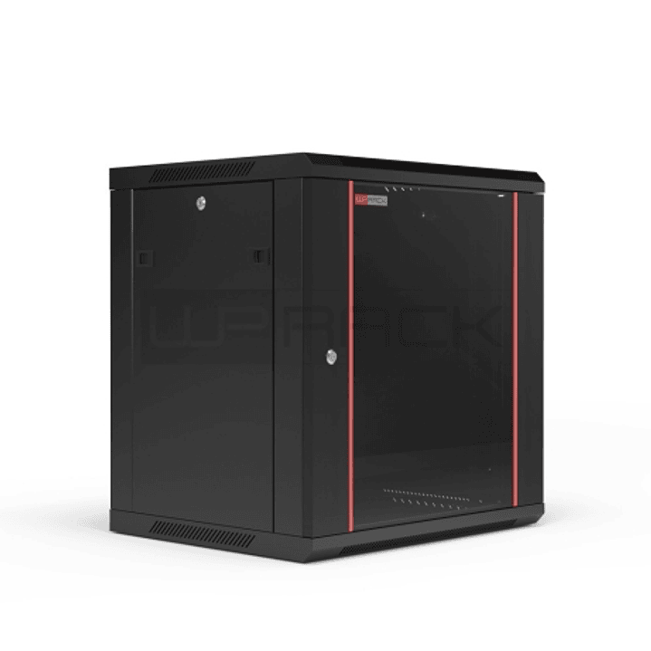 WP RWB-06605-B Armario Mural 6U - Puerta de Cristal - Cerradura de Seguridad - 600x500x370mm - Color Negro 1