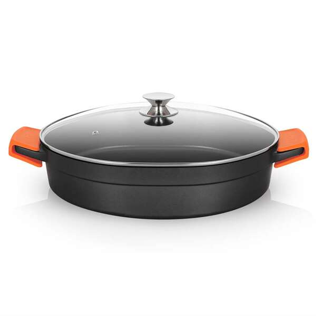 Orbegozo CDB Cacerola Baja Serie 10.5L - Aluminio Fundido Indeformable - Asas de Silicona - Apta para Todo Tipo de Fuegos - Superficie Antiadherente - 1