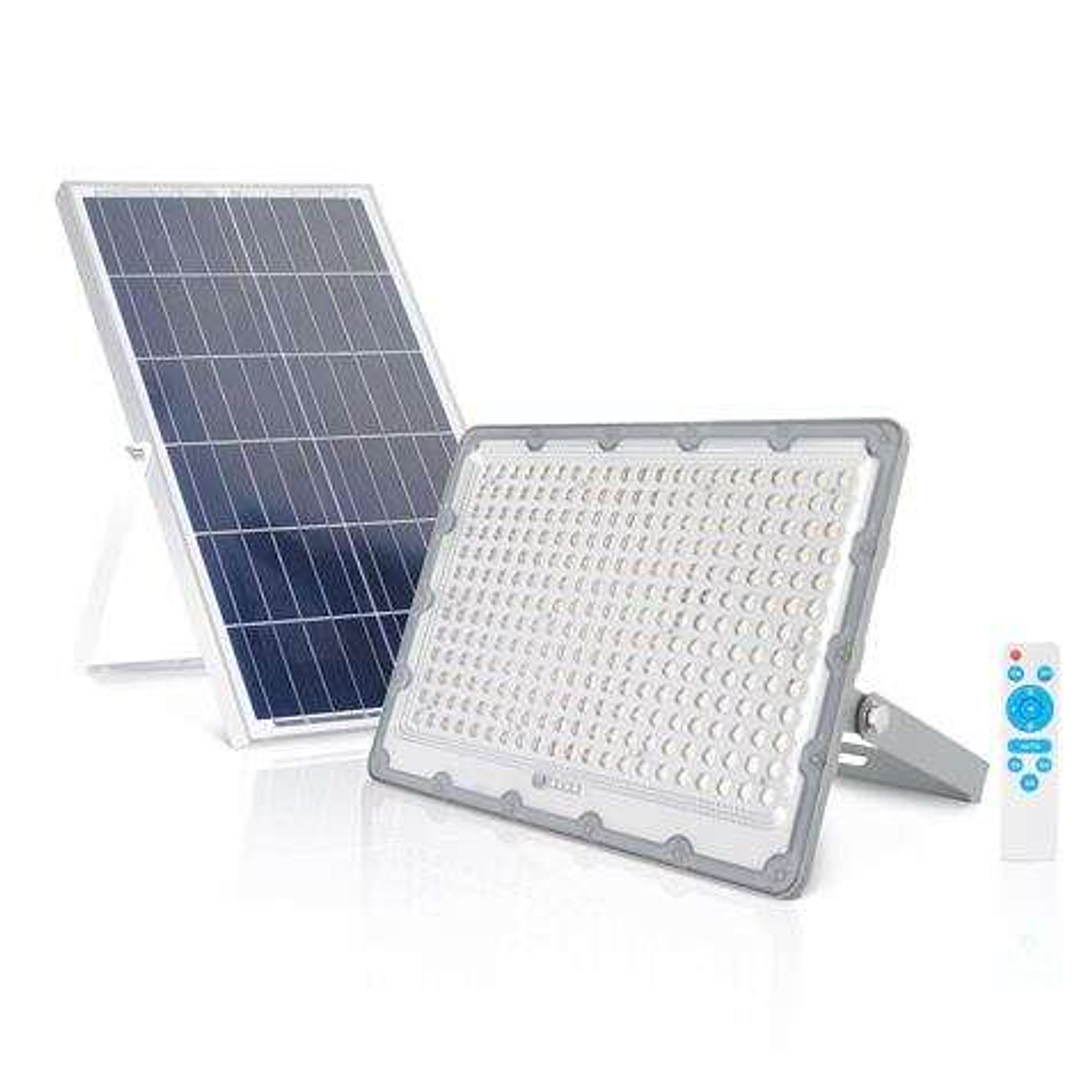 Elbat Foco Solar Led 200W - 3600LM - Luz Fria 6500K - Autonomia hasta 2 Dias - Control Remoto - IP67 1