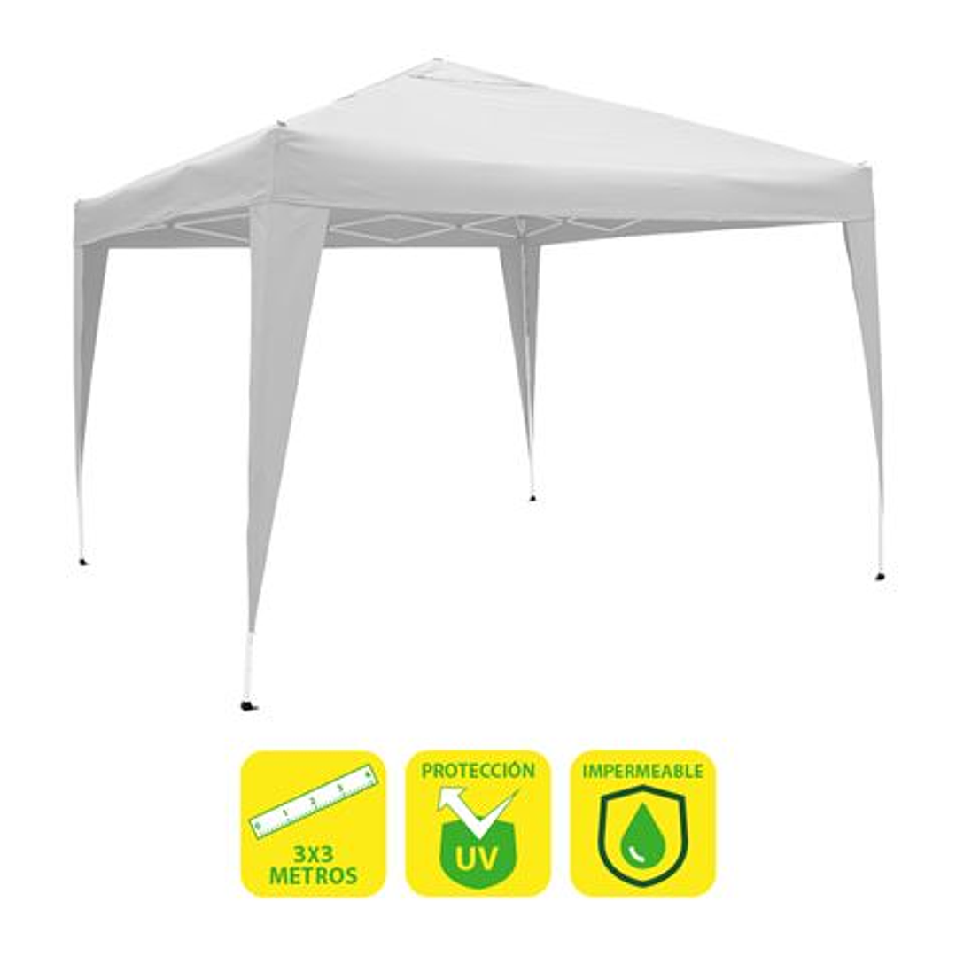 Sungarden Carpa Plegable Acero 3x3m Blanca - Color Blanco 1