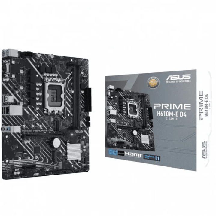 Asus Prime H610M-E D4 CSM Placa Base Intel1700 2x DDR4 - HDMI, M.2, PCIe3.0, 4x Sata III, USB 3.2, MicroATX 1