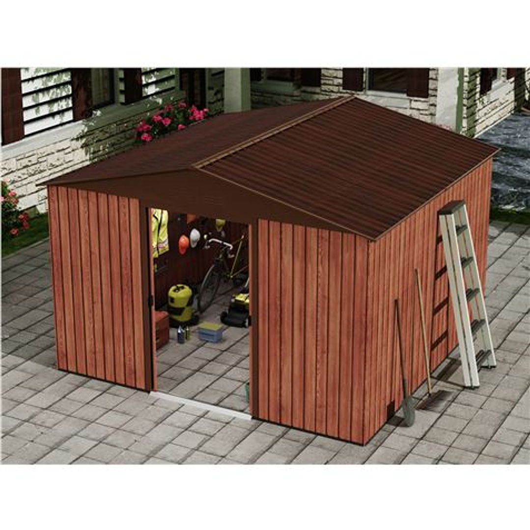 Sungarden Caseta de Metal - Puerta Corredera - 9.14M2 - Color Madera 1