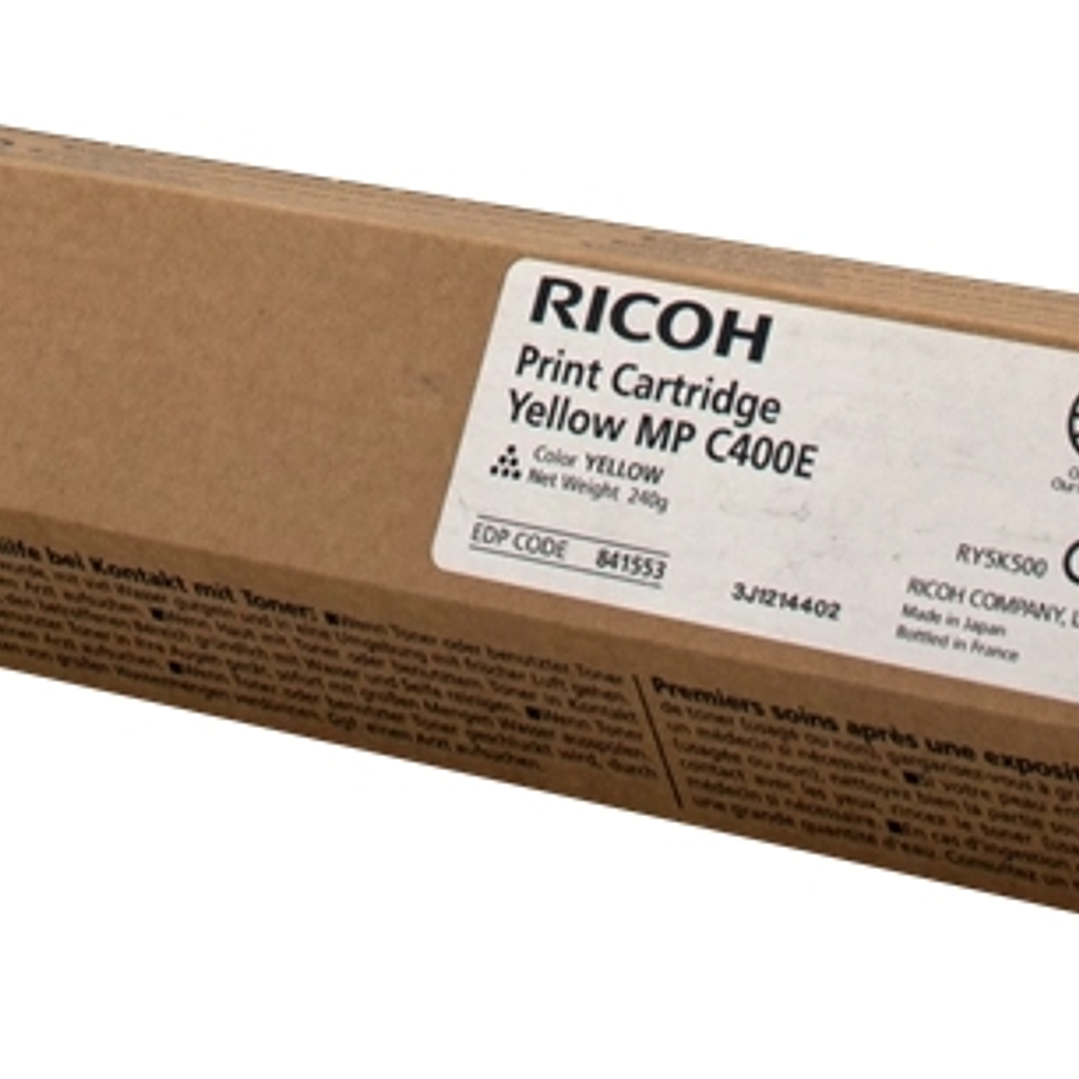 Ricoh Aficio MP-C300/MP-C400/MP-C401 Amarillo Cartucho de Toner Original - 842236/842041/841553/841302 1