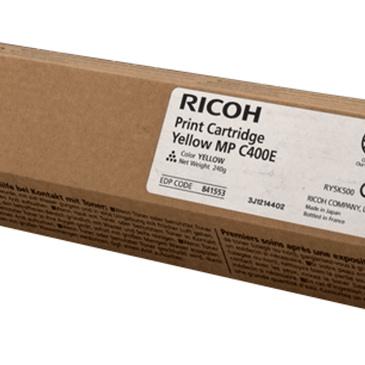 Ricoh Aficio MP-C300/MP-C400/MP-C401 Amarillo Cartucho de Toner Original - 842236/842041/841553/841302 1
