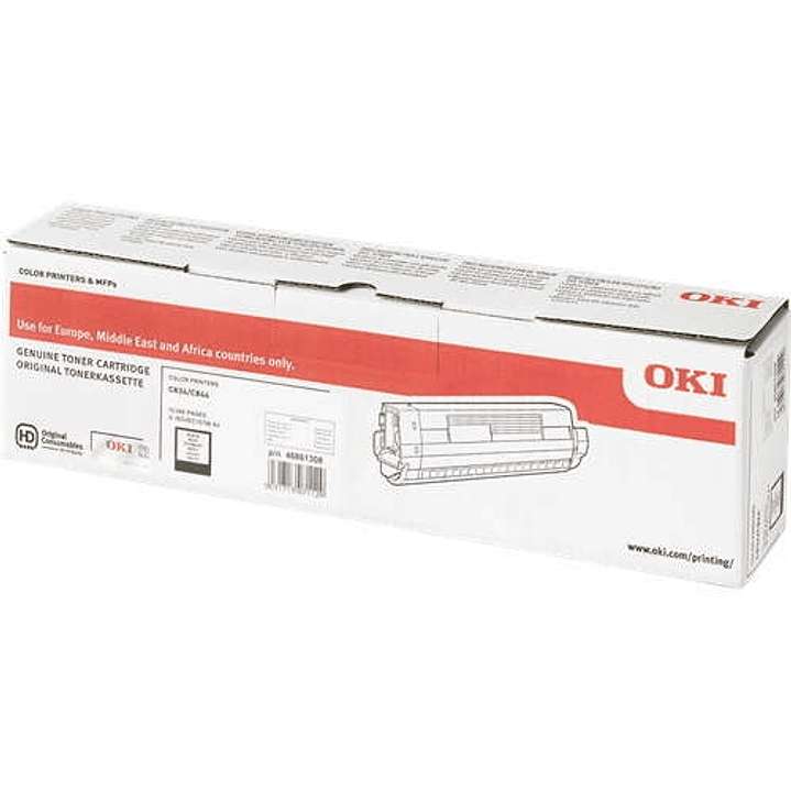 OKI C834/C844 Negro Cartucho de Toner Original - 46861308 1