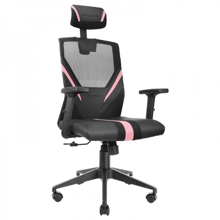 Mars Gaming MGC-ERGO Silla Gaming - Ergonomia Total - Soporte Lumbar y Cervical Ajustable - Reclinacion 90-160° - Base Reforzada - Transpirable - Negr 1