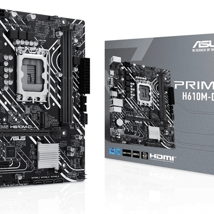 Asus Prime H610M-D Placa Base Intel1700 2x DDR5 - HDMI, M.2, PCIe3.0, 4x Sata III, USB 3.2, MicroATX 1