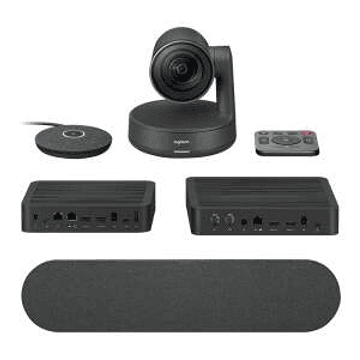 Logitech Rally Kit de Videoconferencias Camara PTZ Ultra HD 4K USB-C 3.0 - Altavoz con Cancelacion de Eco - Microfono con Alcance hasta 4.5m - Hub de  1