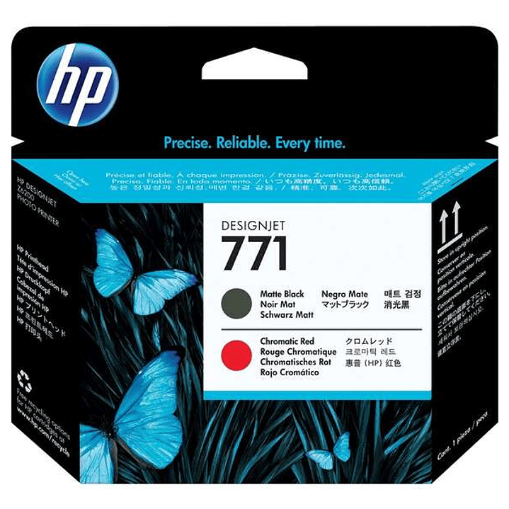 HP 771 Cabezal de Impresion Original - Negro Mate, Rojo Cromatico - CE017A 1