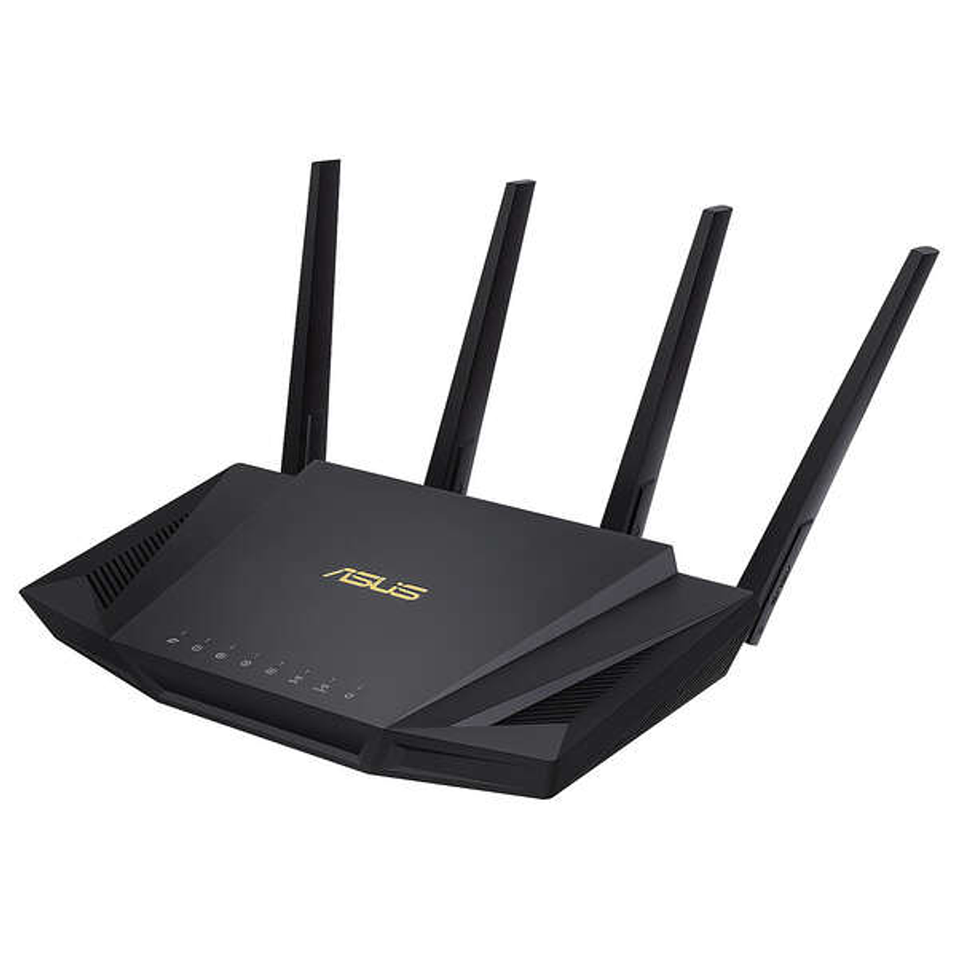 Asus RT-AX58U Router AX 3000 WiFi 6 Dual Band - Velocidad Combinada de unos 3000Mbps - 4 Puertos RJ45 LAN, 1 Puerto RJ45 WAN - 4 Antenas Externas 1