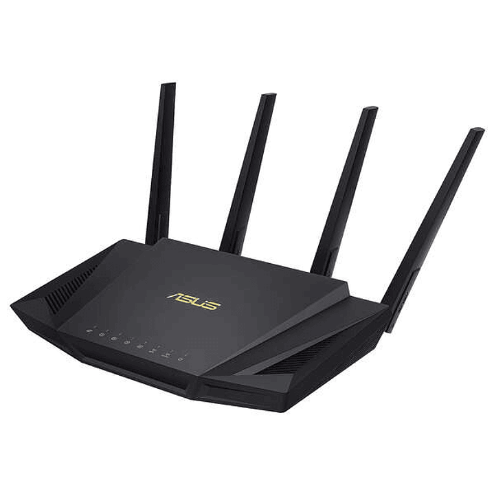 Asus RT-AX58U Router AX 3000 WiFi 6 Dual Band - Velocidad Combinada de unos 3000Mbps - 4 Puertos RJ45 LAN, 1 Puerto RJ45 WAN - 4 Antenas Externas 1