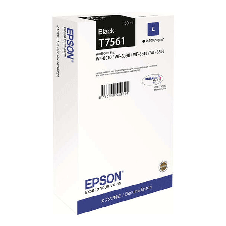 Epson T7561 Negro Cartucho de Tinta Original - C13T756140/C13T75614N 1
