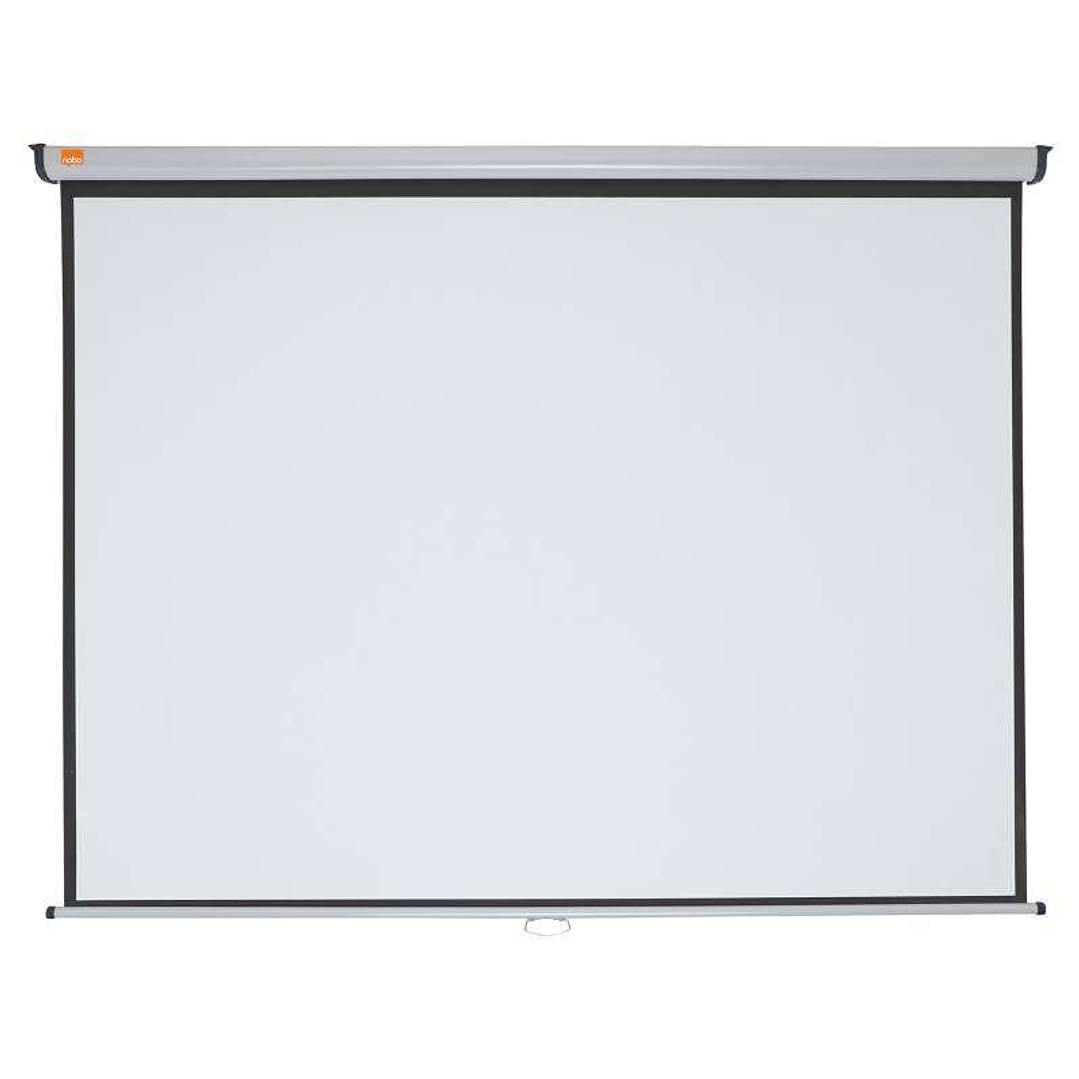 Nobo Pantalla Proyeccion Pared 2000x1513mm Blanca Mate 4:3 - Montaje en Pared o Techo - Carcasa Protectora - Alta Calidad de Proyeccion - Color Blanco 1