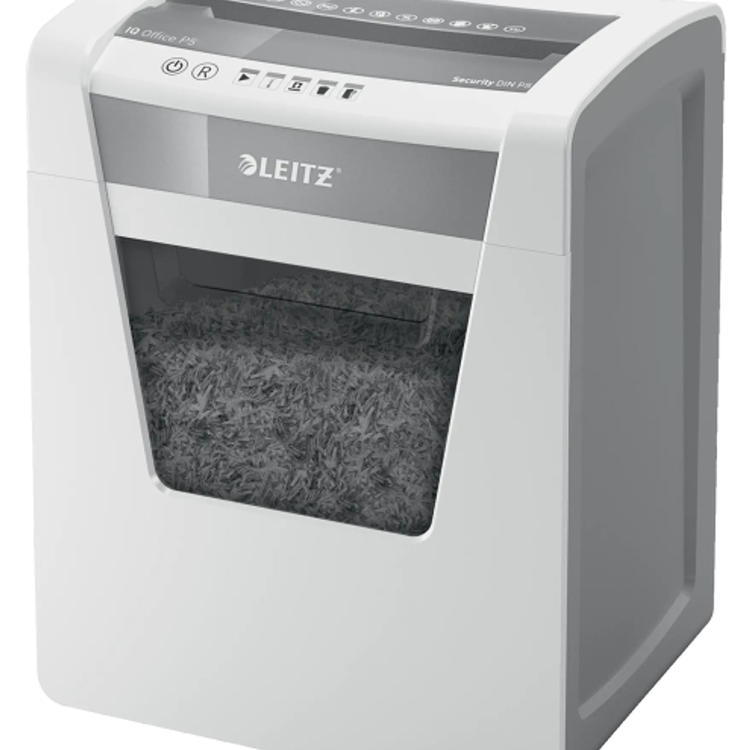 Leitz IQ Office P5 Destructora de Papel Micro Corte P-5 - Destruye hasta 10 Hojas - Capacidad de la Papelera 23L - 2 Horas de Funcionamiento Ininterru 1