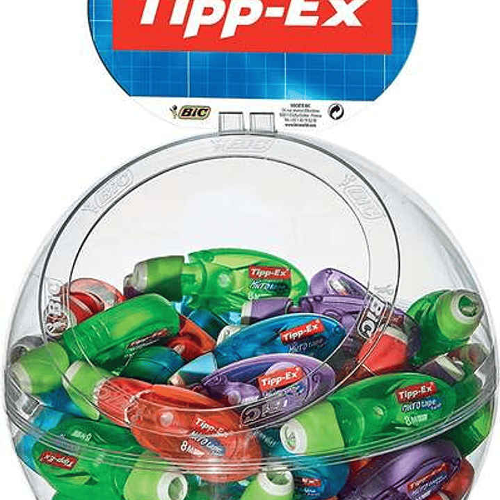 Tipp-Ex Micro Tape Twist Expositor 60 Cintas Correctoras 5.00mm x 8m - Cabezal Rotativo - Escritura Instantanea - 4 Colores 1