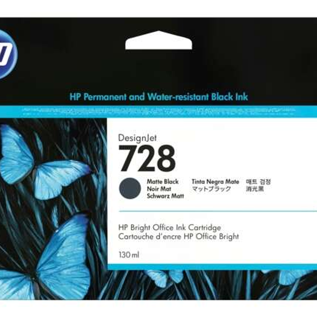 HP 728 Negro Mate Cartucho de Tinta Original - 3WX25A 1