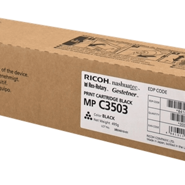 Ricoh Aficio MP-C3003/MP-C3004/MP-C3503/MP-C3504/MP-C4504/MP-C5504/MP-C6004 Negro Cartucho de Toner Original - 841817/841813 1