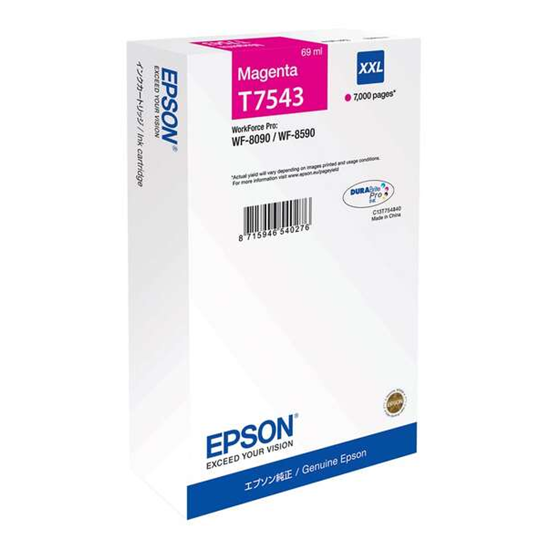 Epson T7543 Magenta Cartucho de Tinta Original - C13T754340/C13T75434N 1
