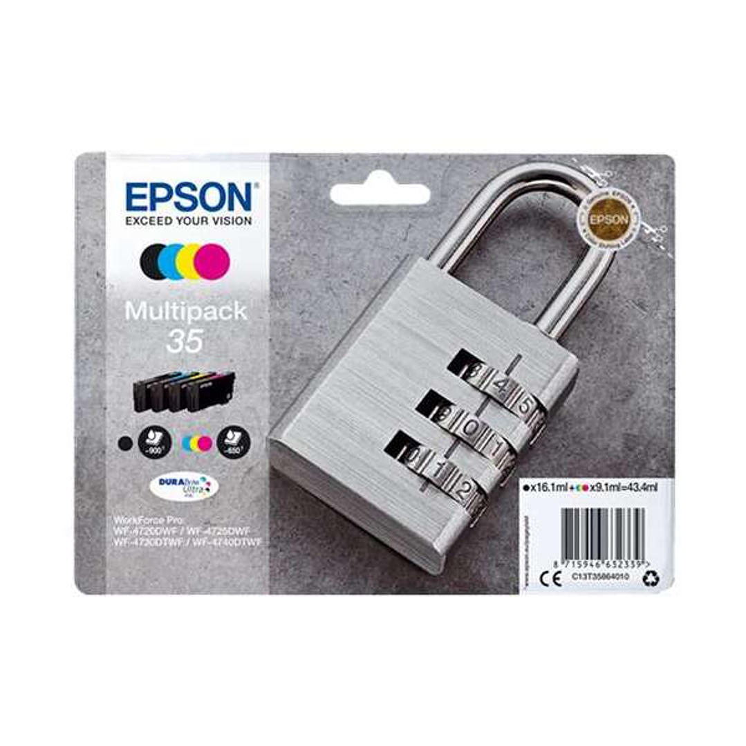 Epson T3586 (35) Pack de 4 Cartuchos de Tinta Originales - C13T35864010 1