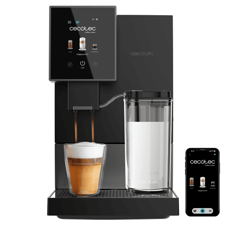 Cecotec Cremmaet Compactccino Connected Cafetera Superautomatica Compacta - 19bar - Deposito 1.1L - Tanque de Leche 400ml - Pantalla TFT - WiFi - Ther 1