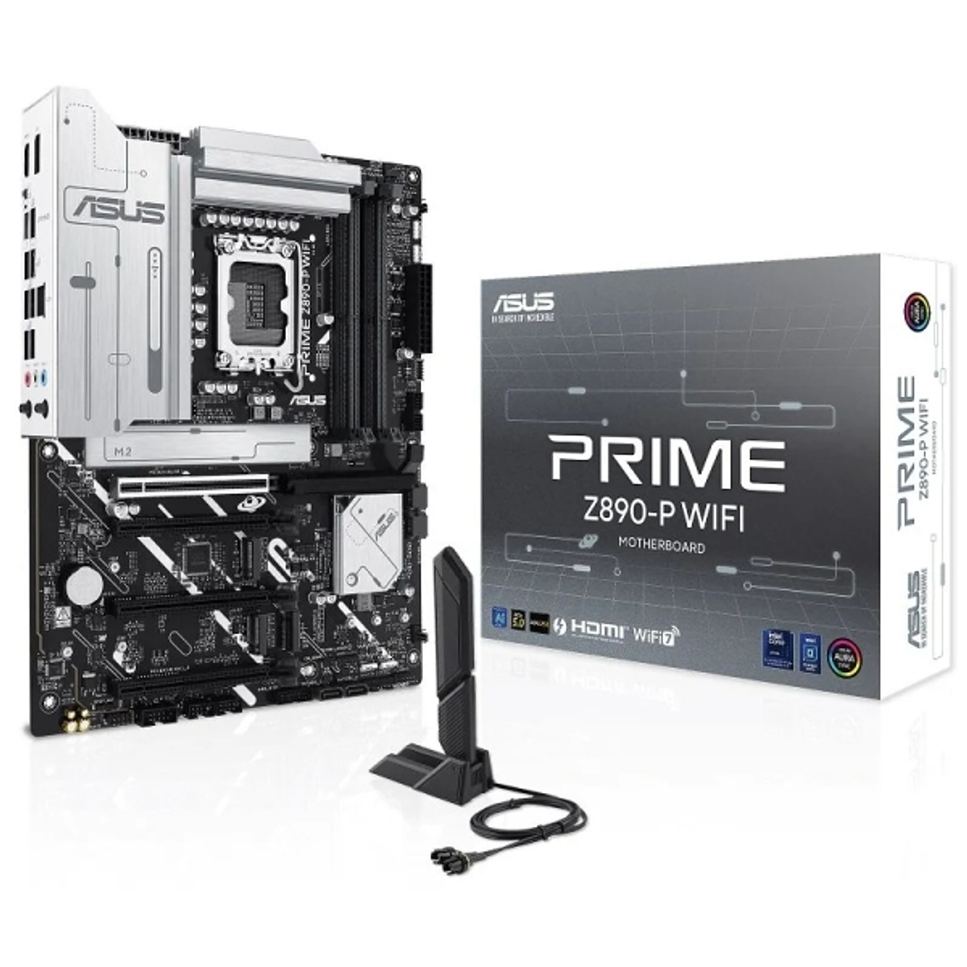 Asus Prime Z890-P WIFI Placa Base LGA 1851 - WiFi, Bluetooth, HDMI, DisplayPort, PCIe 4.0 y 5.0, M2, 4x Sata III, USB 2.0, 3.2, USB-C, RJ-45 1
