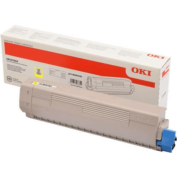 OKI C833/C843 Amarillo Cartucho de Toner Original - 46443101 1