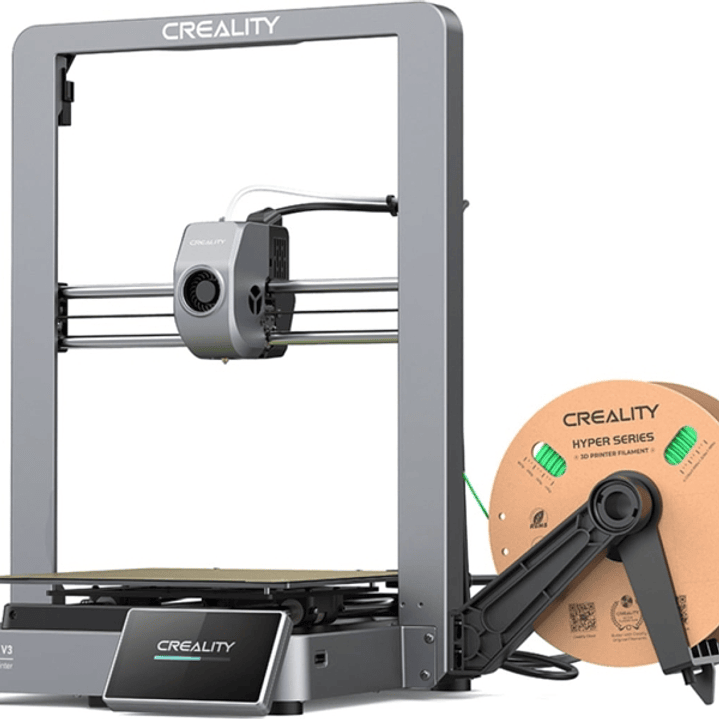 Creality Ender-3 V3 Impresora 3D Abierta - Volumen 22x22x25cm - Velocidad hasta 600mm/s - Calentador Ceramico de 60V - Doble Ventilador - WiFi, USB, W 1