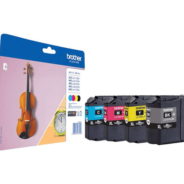 Brother LC127XL/LC125XL Pack de 4 Cartuchos de Tinta Originales - LC127XLVALBP 1