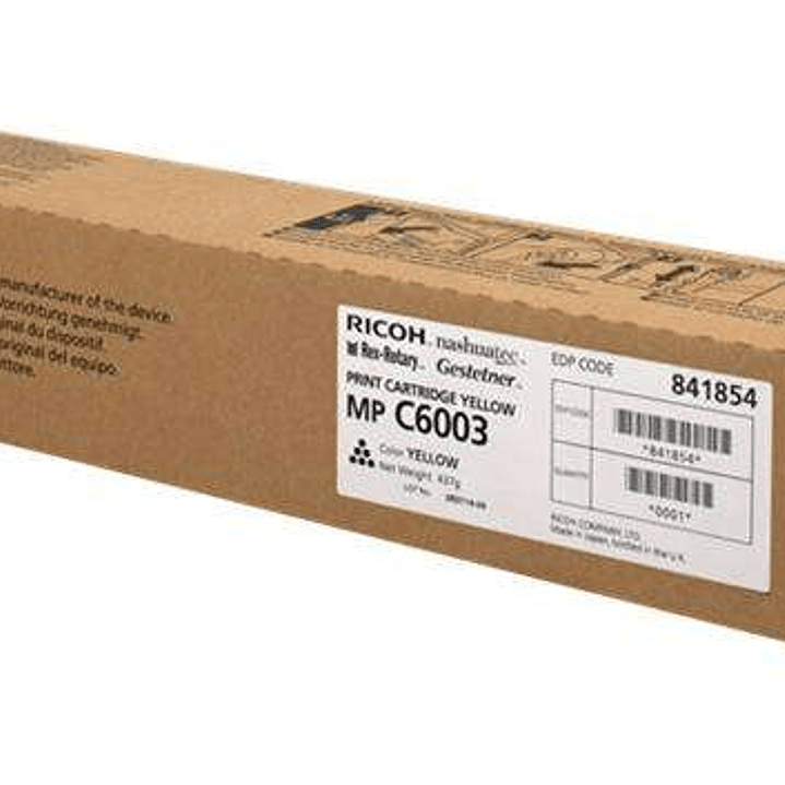 Ricoh Aficio MP-C4503/MP-C5503/MP-C6003 Amarillo Cartucho de Toner Original - 841854 1