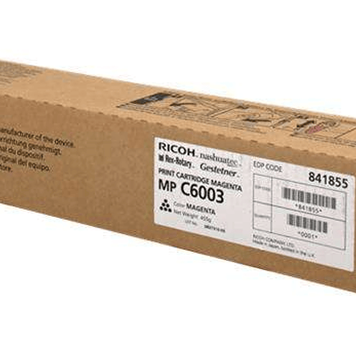 Ricoh Aficio MP-C4503/MP-C5503/MP-C6003 Magenta Cartucho de Toner Original - 841855 1