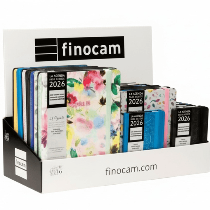 Finocam Minimal Design Expositor con 22 Agendas Minimal Surtidas Agendas Minimal Surtidas - Anual 2026 - Color Surtidos 1