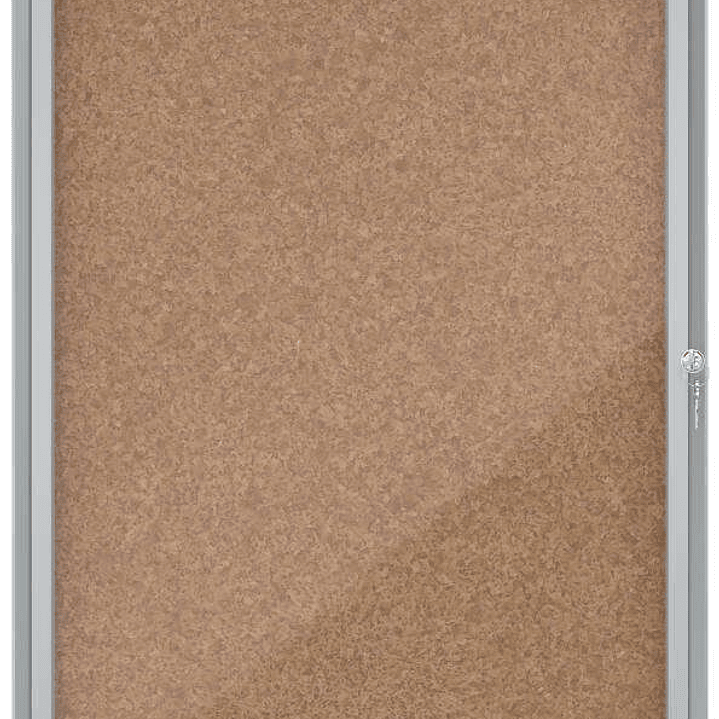 Nobo Vitrina para 4 Hojas A4 con Superficie de Corcho - 532x692x37mm - Puerta de Cristal de Seguridad - Marco de Aluminio - Color Natural 1